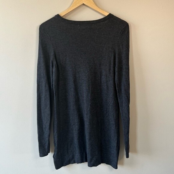 Michael Kors Gray Knit Crewneck Long Sleeve Tunic Length Sweater Size Small - Picture 6 of 6